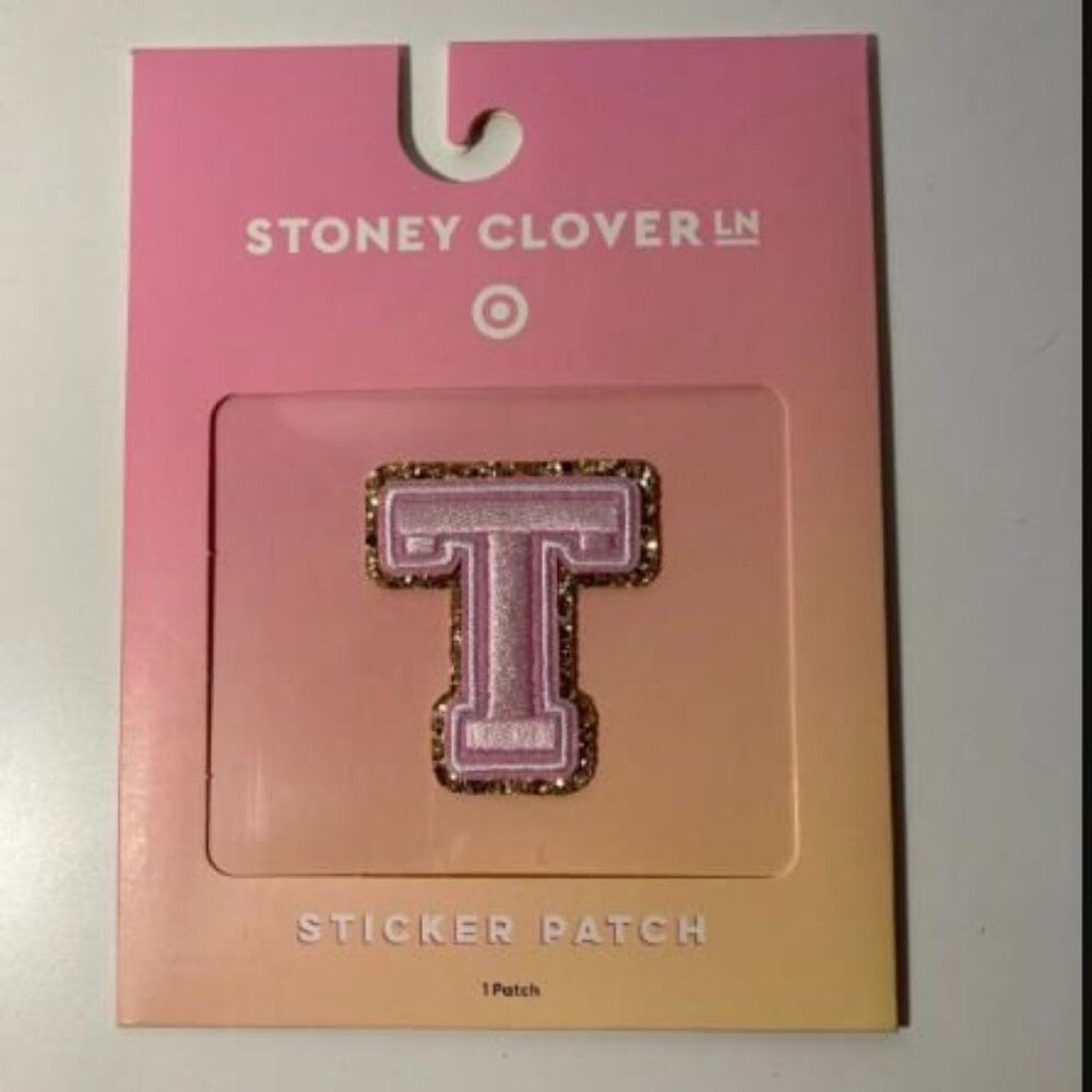 Stoney Clover Lane x Target Letter T Pink Gold Sticker Patch New